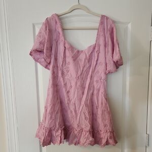 Showpo Lilac Embroidered Mini Dress